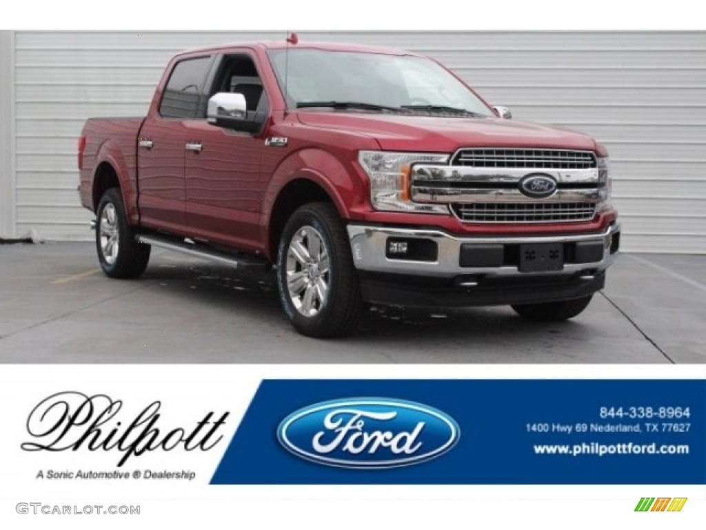 2018 F150 Lariat SuperCrew 4x4 - Ruby Red / Earth Gray photo #1