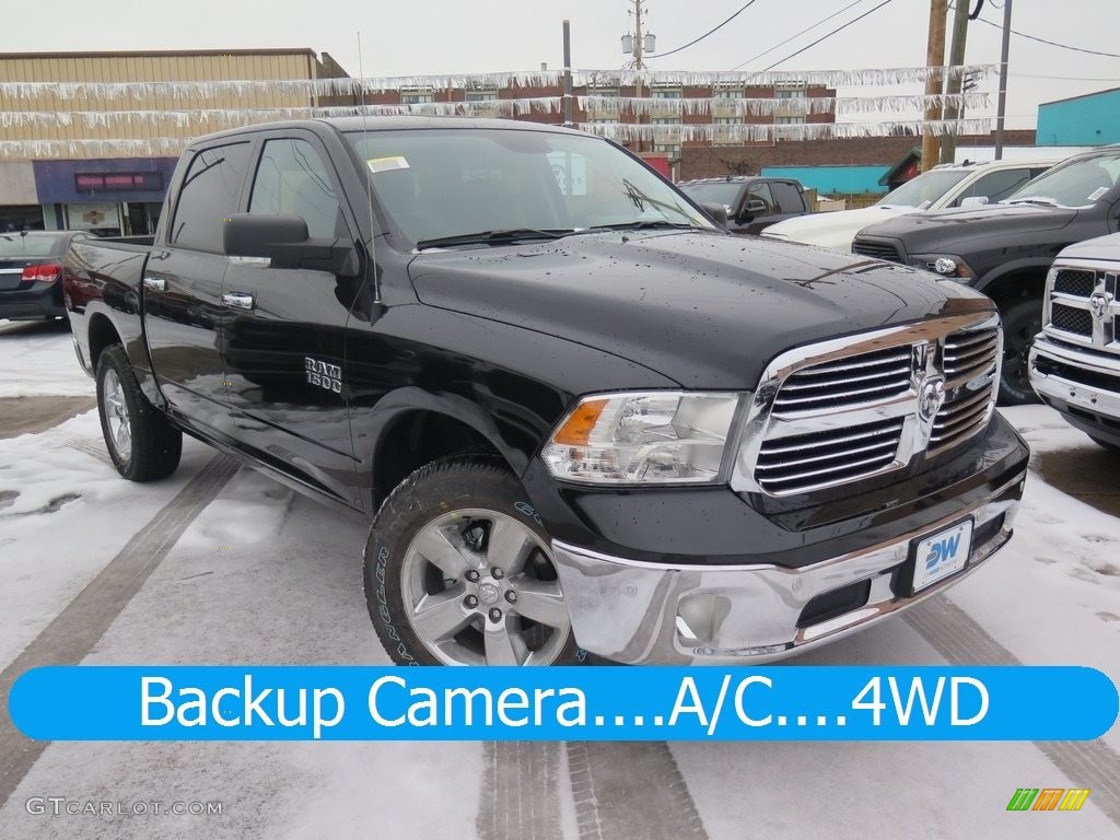 2018 1500 Big Horn Crew Cab 4x4 - Brilliant Black Crystal Pearl / Black/Diesel Gray photo #1