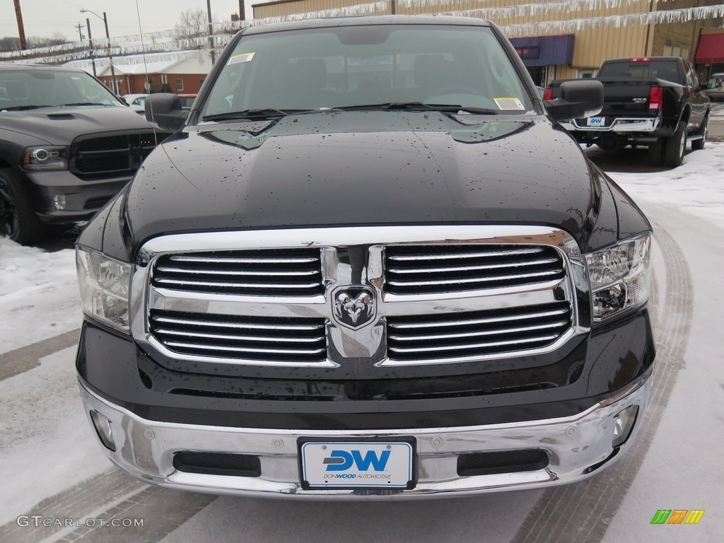 2018 1500 Big Horn Crew Cab 4x4 - Brilliant Black Crystal Pearl / Black/Diesel Gray photo #4