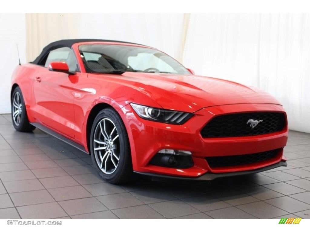 Race Red 2017 Ford Mustang EcoBoost Premium Convertible Exterior Photo #124800993