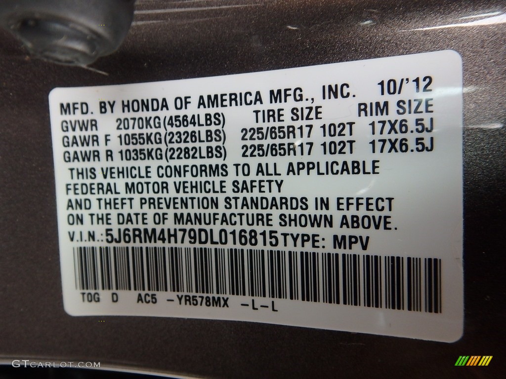 2013 CR-V EX-L AWD - Urban Titanium Metallic / Beige photo #28
