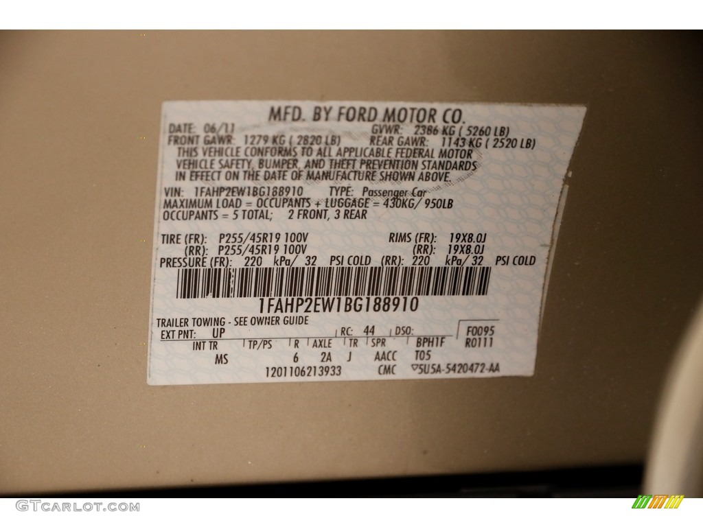 2011 Taurus SEL - Gold Leaf / Light Stone photo #19