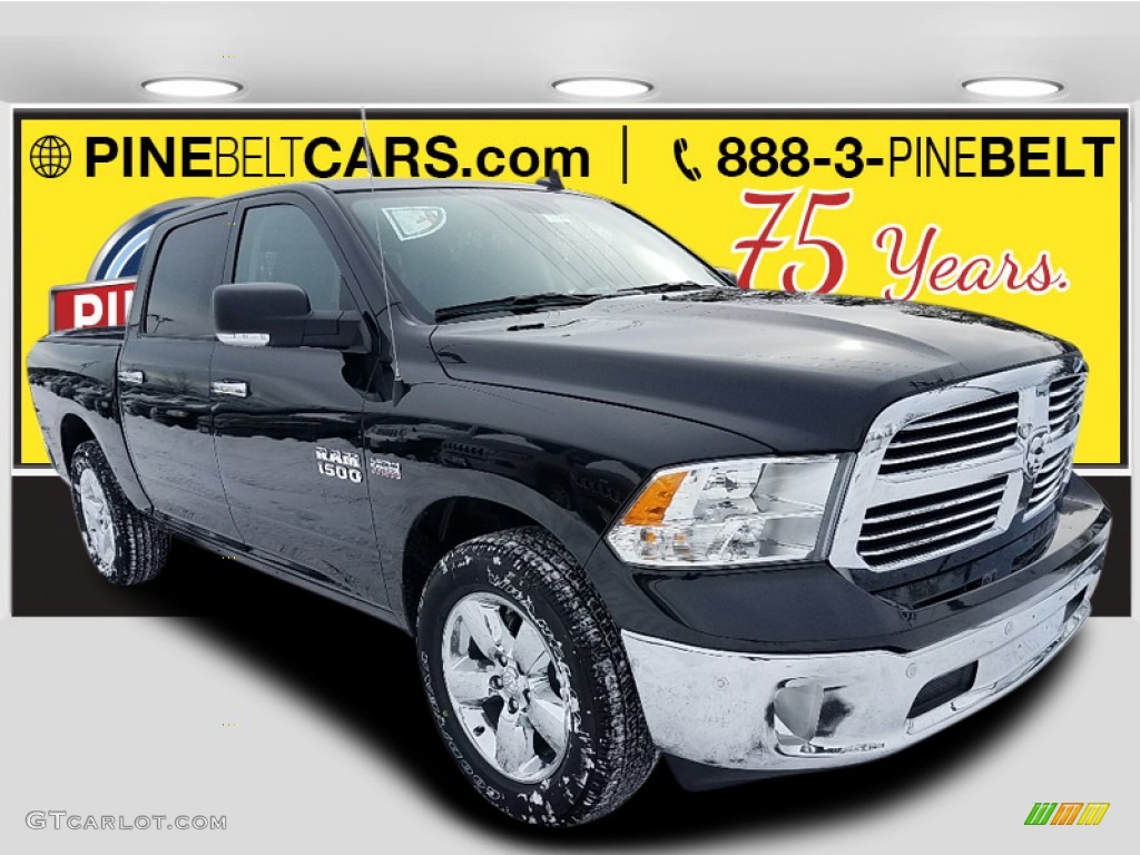 2018 1500 Big Horn Crew Cab 4x4 - Brilliant Black Crystal Pearl / Black/Diesel Gray photo #1