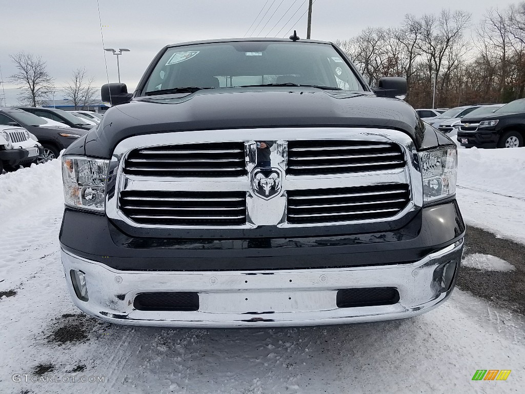 2018 1500 Big Horn Crew Cab 4x4 - Brilliant Black Crystal Pearl / Black/Diesel Gray photo #2