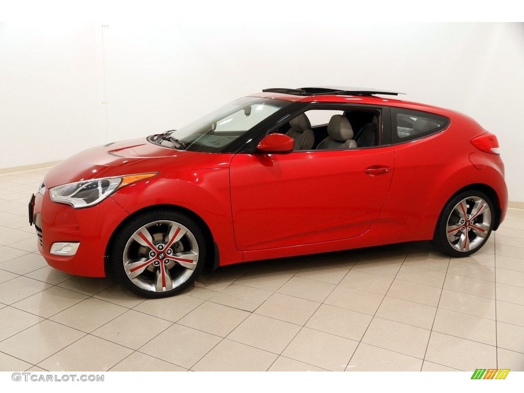 2012 Veloster  - Boston Red / Gray photo #3