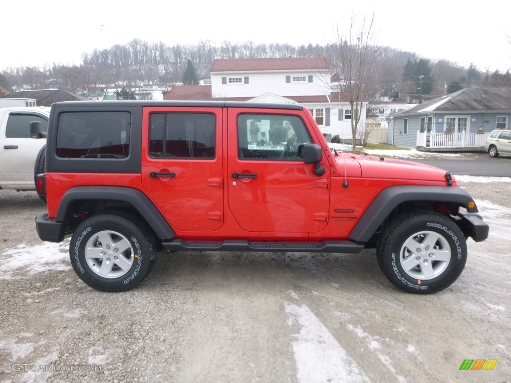 Firecracker Red 2018 Jeep Wrangler Unlimited Sport 4x4 Exterior Photo #124822267