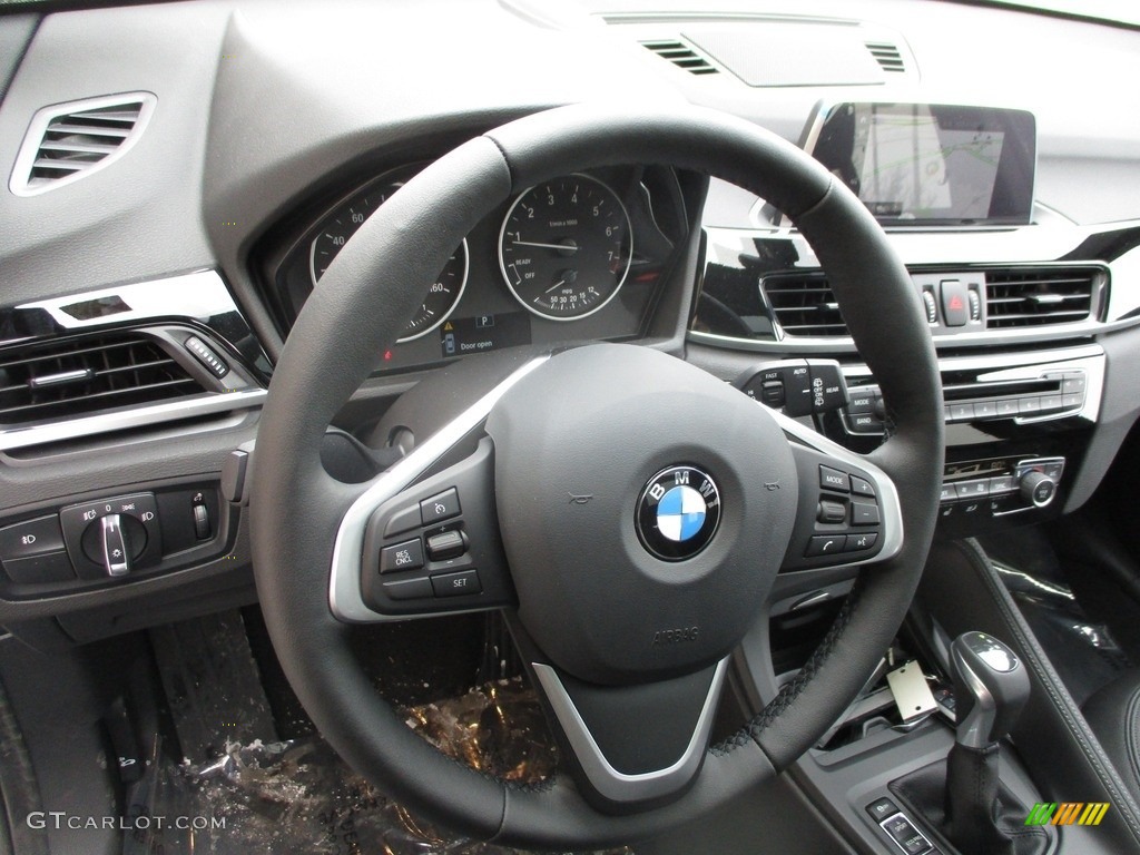 2018 BMW X1 xDrive28i Black Steering Wheel Photo #124829758