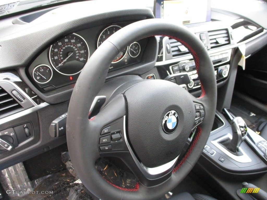 2018 BMW 3 Series 330i xDrive Sedan Black Steering Wheel Photo #124830775