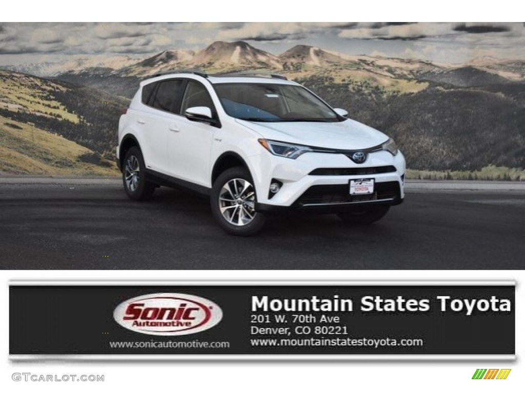 2018 RAV4 XLE AWD Hybrid - Super White / Black photo #1