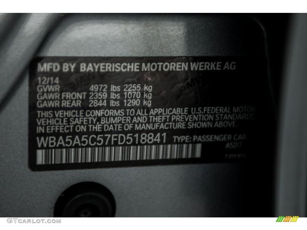 2015 5 Series 528i Sedan - Space Gray Metallic / Black photo #17