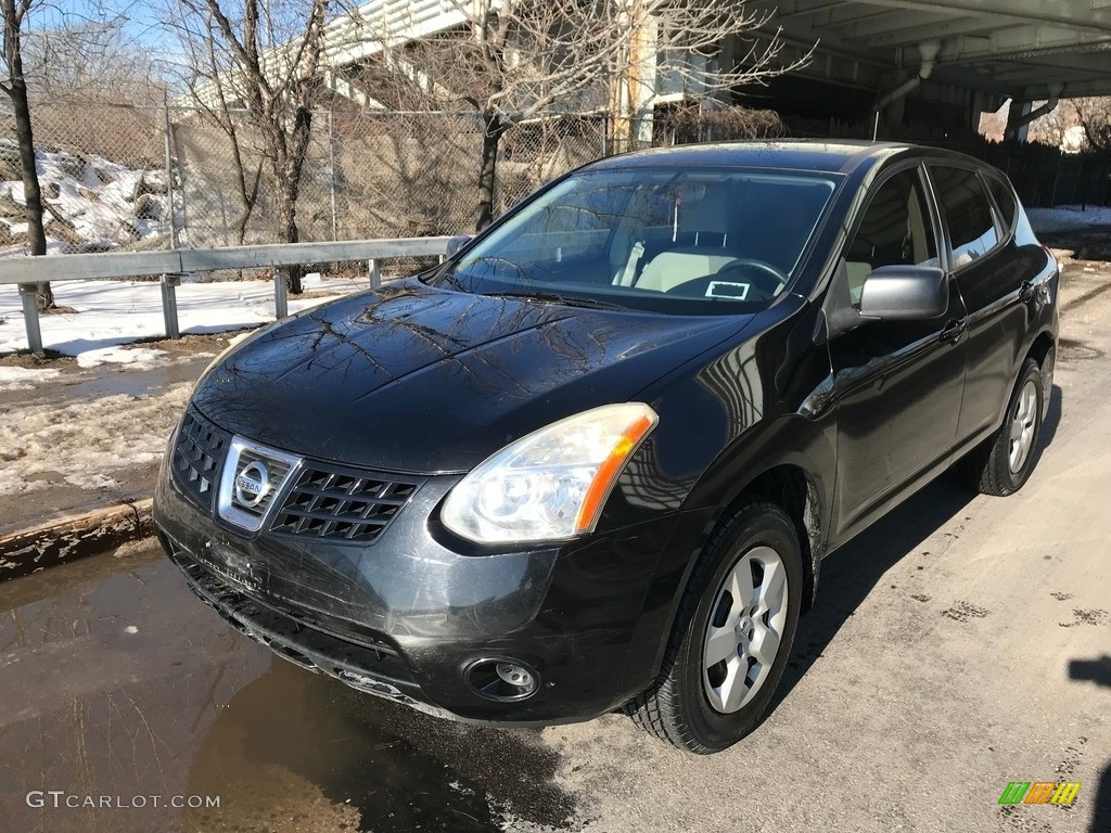 2008 Rogue S AWD - Wicked Black / Gray photo #1