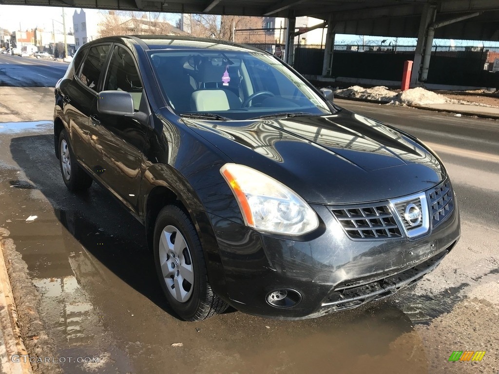 2008 Rogue S AWD - Wicked Black / Gray photo #2