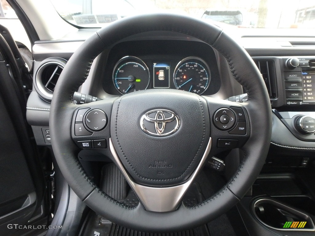 2018 Toyota RAV4 XLE AWD Hybrid Black Steering Wheel Photo 124840264