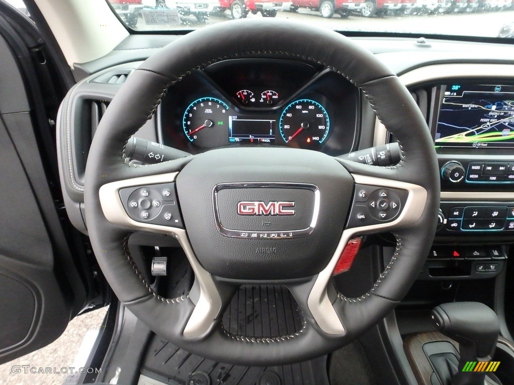 2018 GMC Canyon Denali Crew Cab 4x4 Jet Black Steering Wheel Photo #124849593