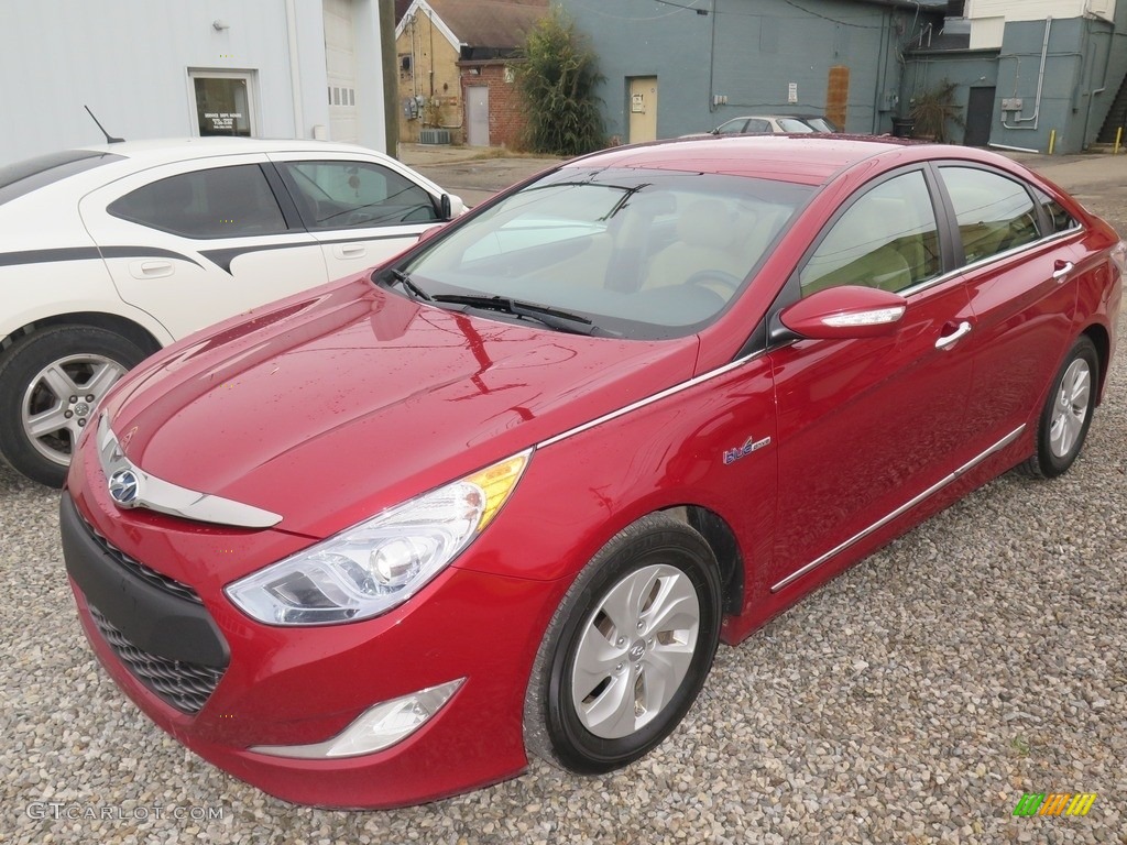 2013 Sonata Hybrid Limited - Venetian Red Pearl / Camel photo #3