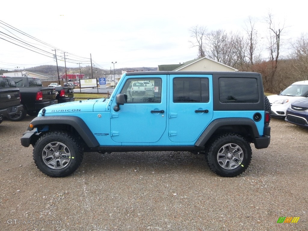 Chief Blue 2018 Jeep Wrangler Unlimited Rubicon 4x4 Exterior Photo #124858575