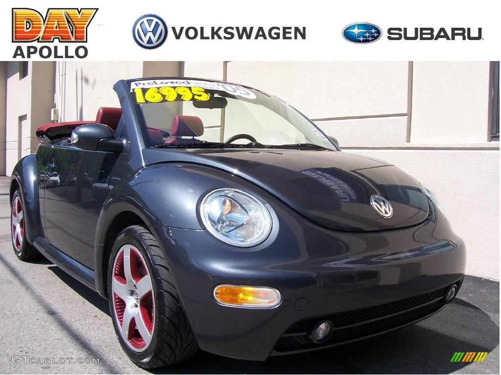 2005 New Beetle Dark Flint Edition Convertible - Dark Flint Metallic / Bordeaux Red photo #1