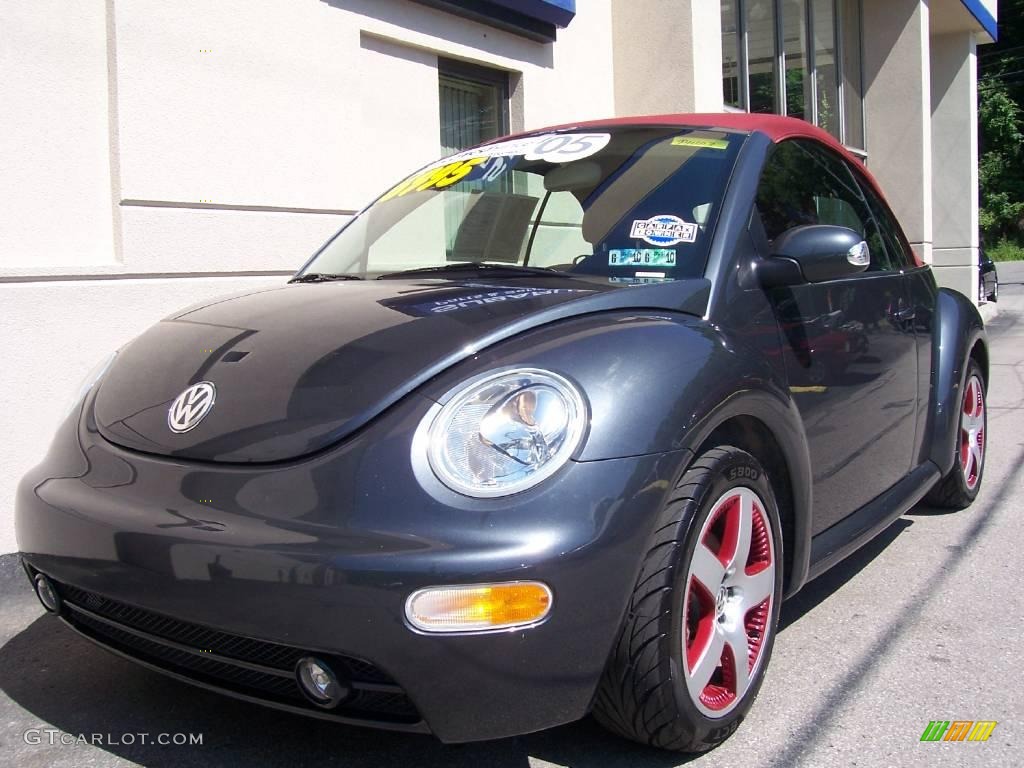 2005 New Beetle Dark Flint Edition Convertible - Dark Flint Metallic / Bordeaux Red photo #2