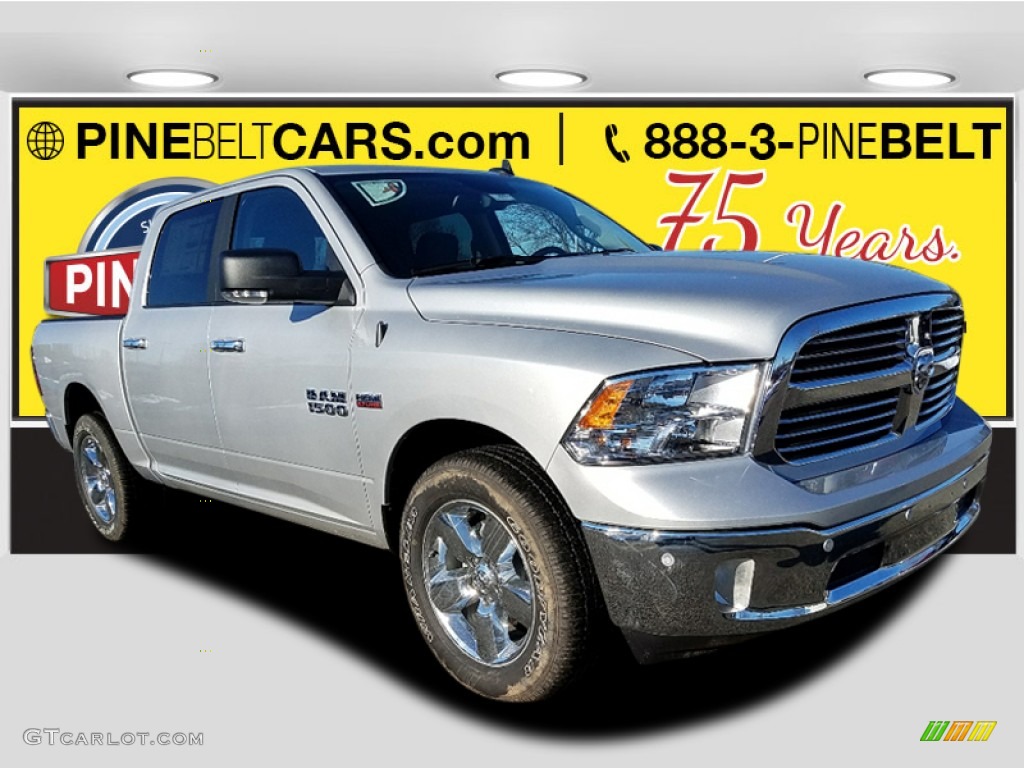 2018 1500 Big Horn Crew Cab 4x4 - Bright Silver Metallic / Black/Diesel Gray photo #1