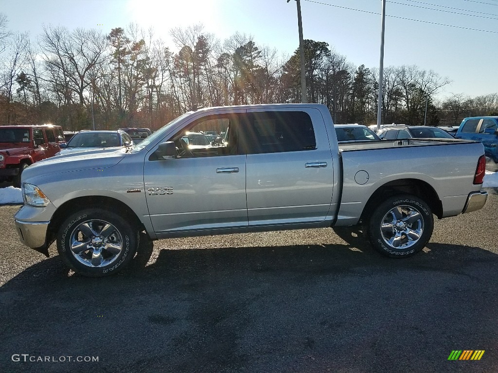 2018 1500 Big Horn Crew Cab 4x4 - Bright Silver Metallic / Black/Diesel Gray photo #3