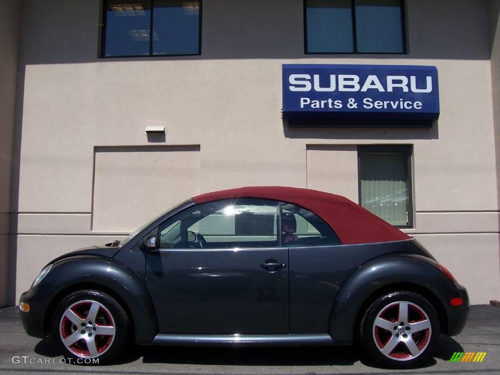 2005 New Beetle Dark Flint Edition Convertible - Dark Flint Metallic / Bordeaux Red photo #6