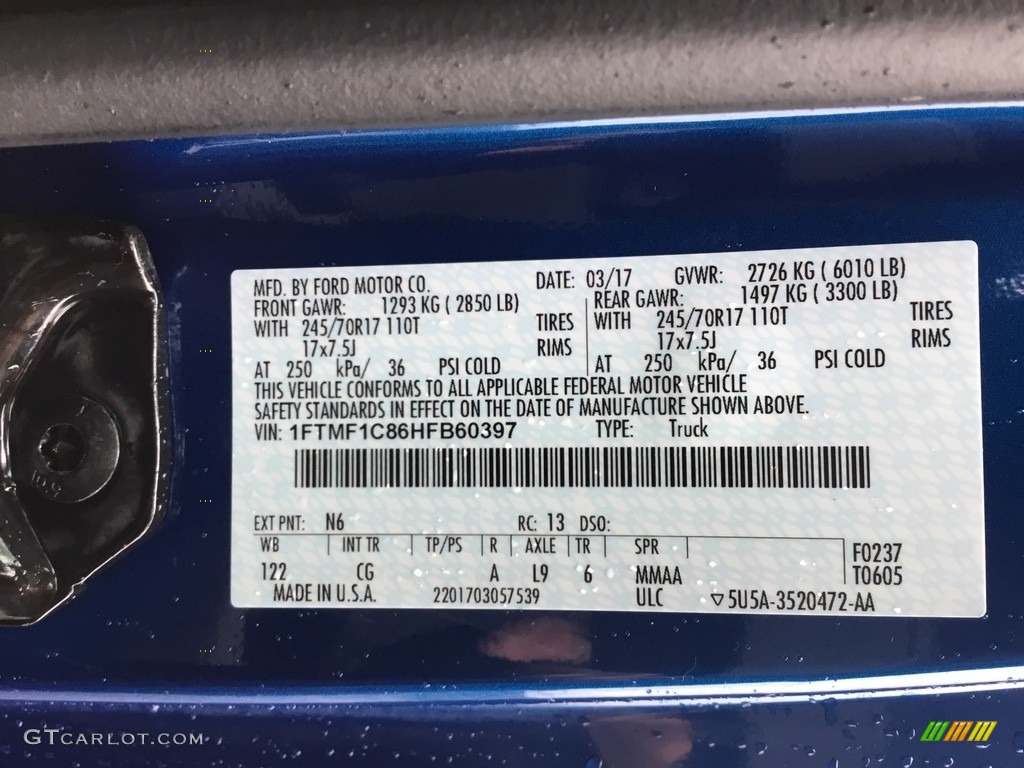 2017 F150 XL Regular Cab - Lightning Blue / Earth Gray photo #24