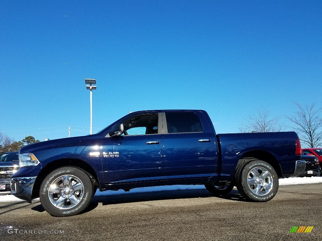 2018 1500 Big Horn Crew Cab 4x4 - True Blue Pearl / Black/Diesel Gray photo #3