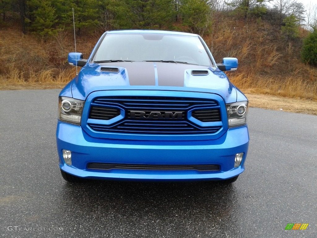 2018 1500 Night Crew Cab 4x4 - Hydro Blue Pearl / Black photo #3