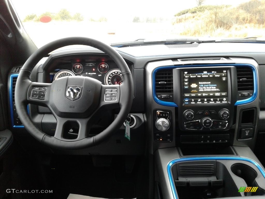 2018 1500 Night Crew Cab 4x4 - Hydro Blue Pearl / Black photo #30