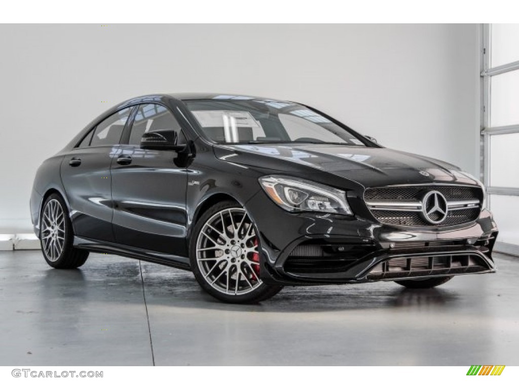 2018 CLA AMG 45 Coupe - Night Black / Black/DINAMICA w/Red stitching photo #15