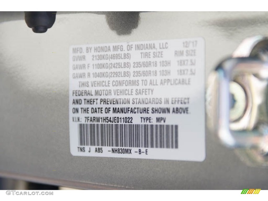 2018 CR-V EX - Lunar Silver Metallic / Gray photo #18