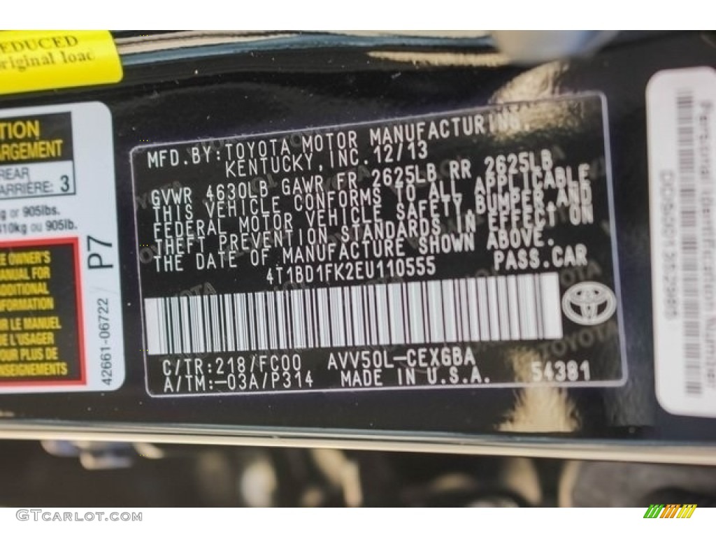 2014 Camry Hybrid XLE - Attitude Black Metallic / Ash photo #43