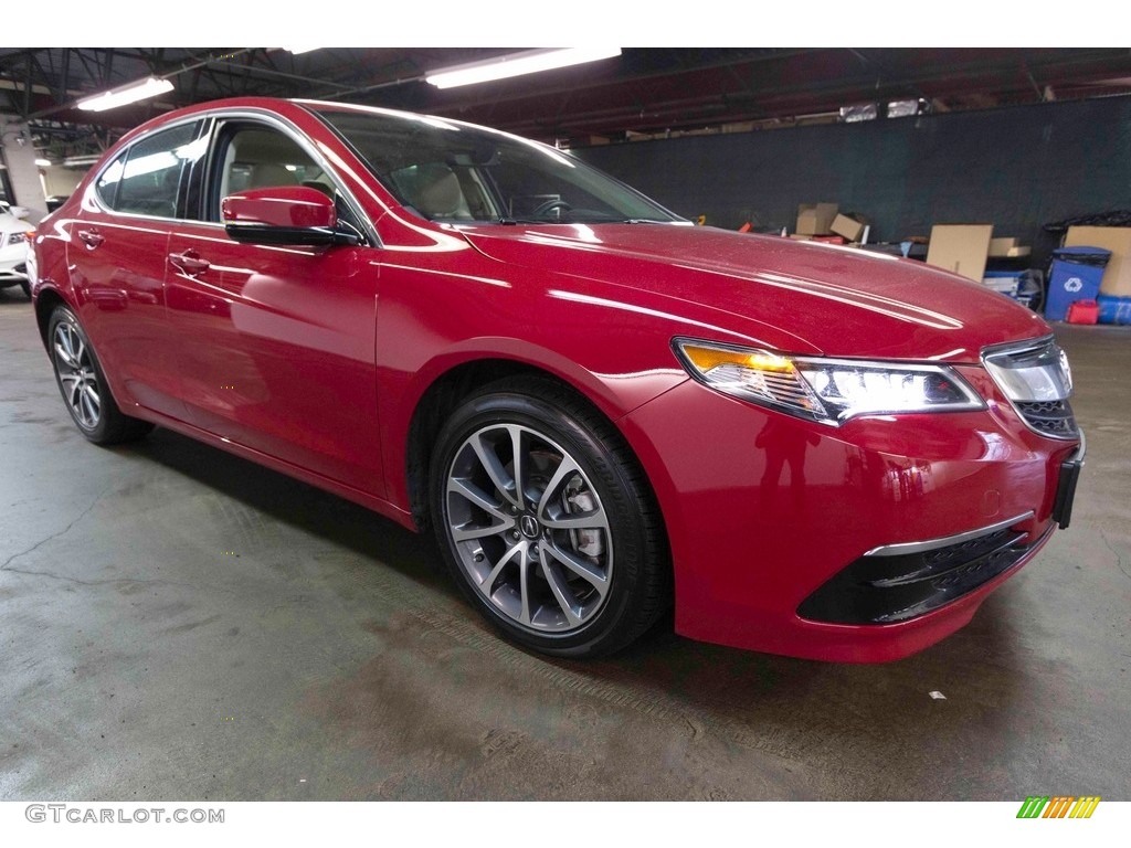 2017 TLX V6 Technology Sedan - San Marino Red / Parchment photo #9