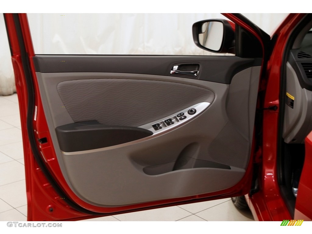 2014 Accent GLS 4 Door - Boston Red / Gray photo #4