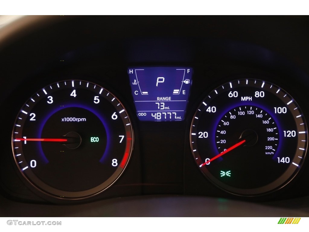 2014 Accent GLS 4 Door - Boston Red / Gray photo #7