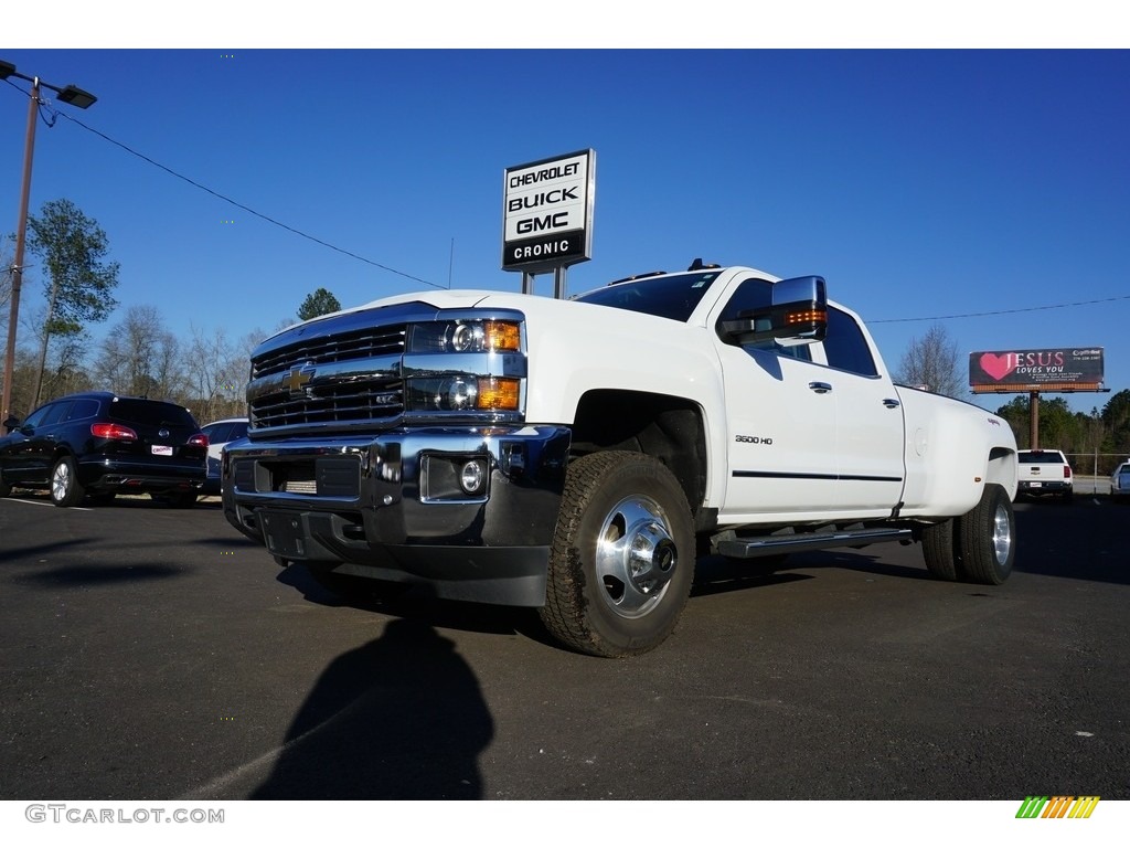 2017 Silverado 3500HD LTZ Crew Cab Dual Rear Wheel 4x4 - Summit White / Cocoa/­Dune photo #3