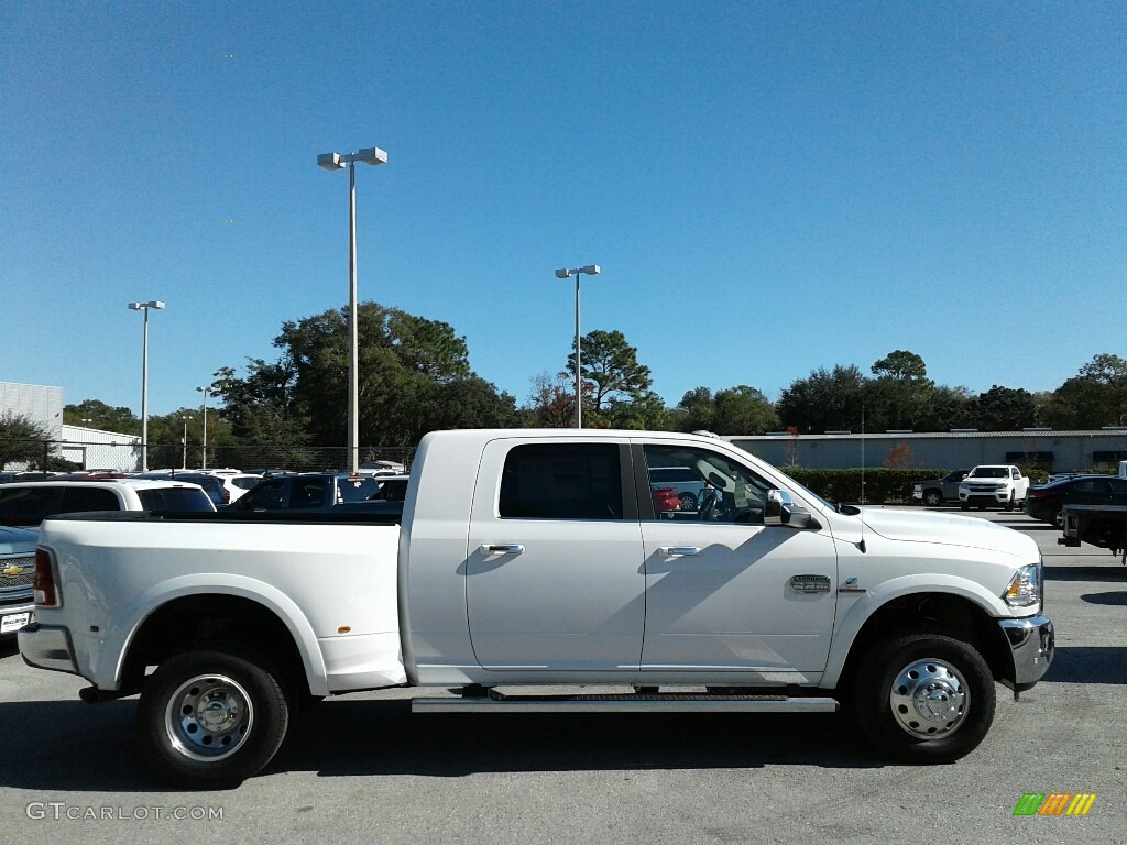 Bright White 2018 Ram 3500 Laramie Longhorn Mega Cab 4x4 Dual Rear Wheel Exterior Photo #124914005