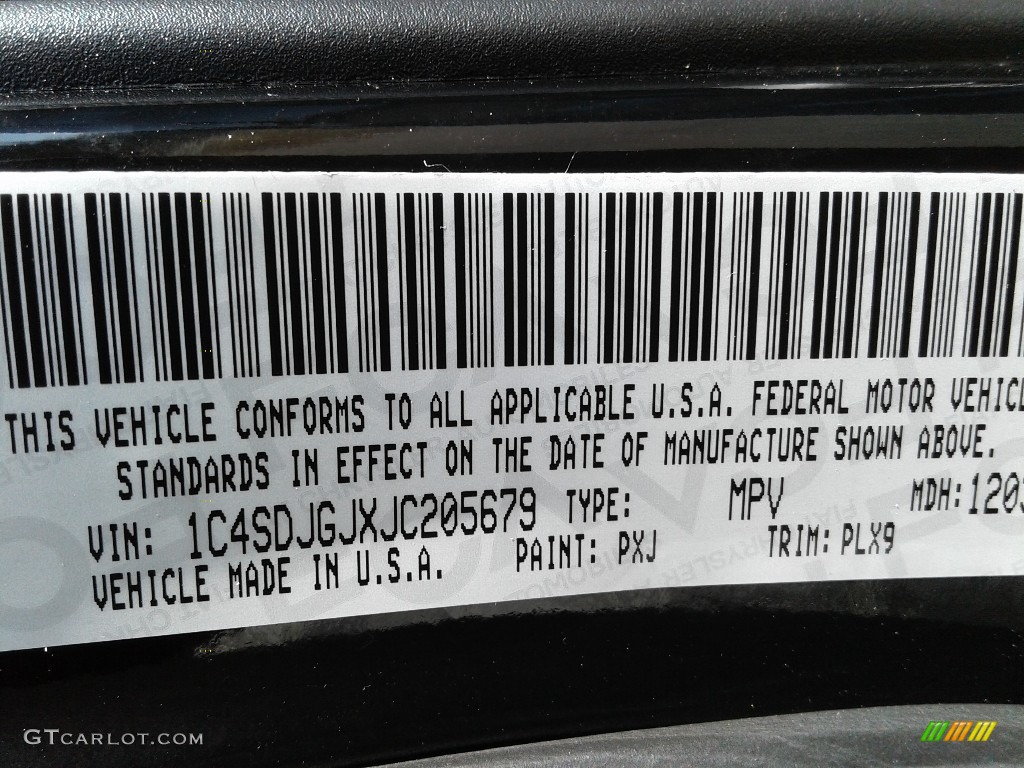 2018 Durango Color Code PXJ for DB Black Crystal Photo #124914137