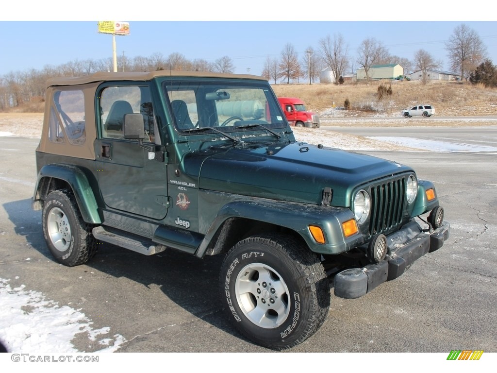 2001 Wrangler Sahara 4x4 - Forest Green / Camel/Dark Green photo #2