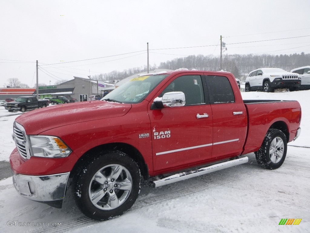 2014 1500 SLT Quad Cab 4x4 - Flame Red / Black/Diesel Gray photo #1