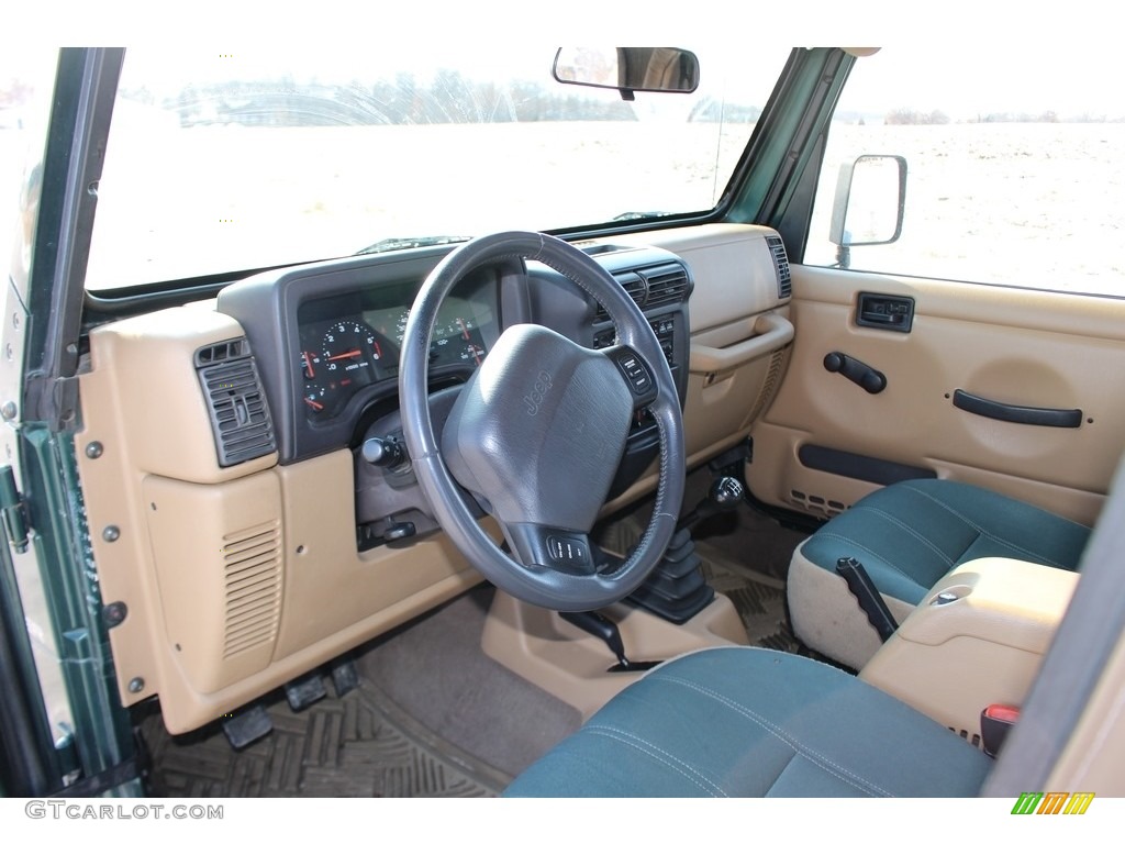 2001 Wrangler Sahara 4x4 - Forest Green / Camel/Dark Green photo #14