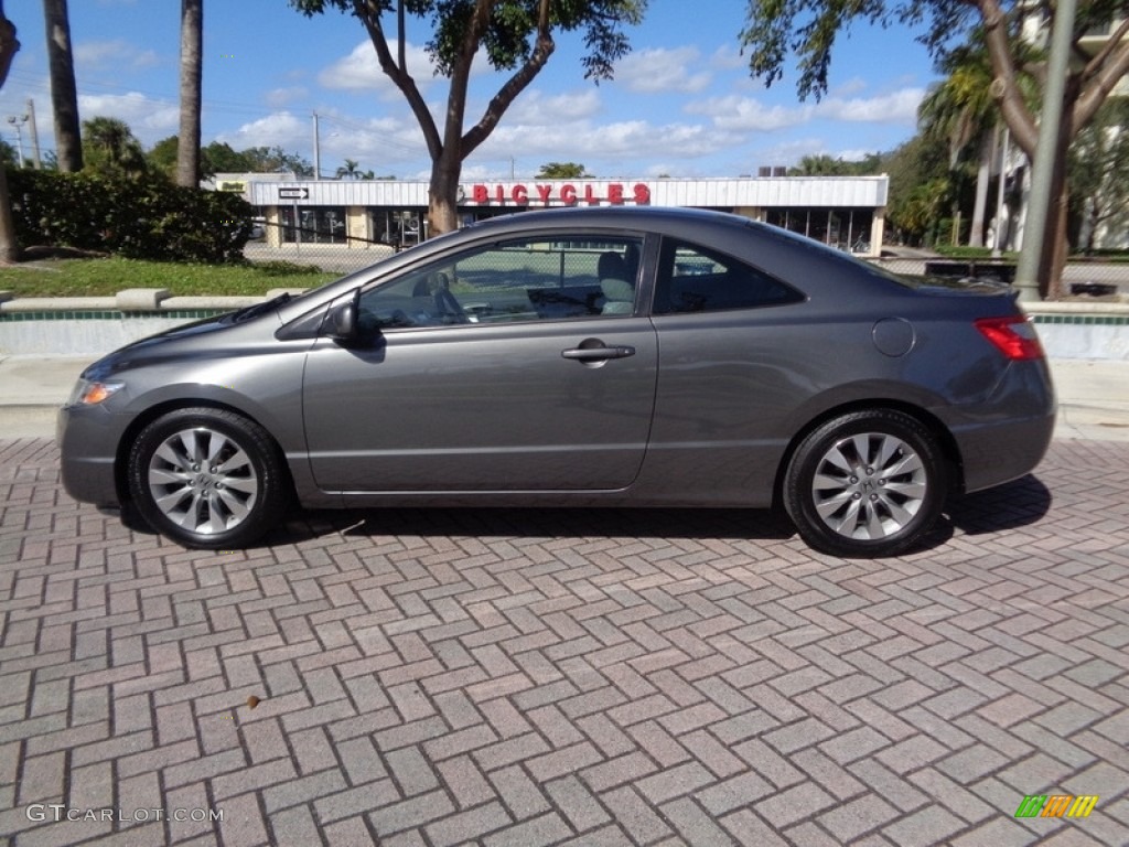 2010 Civic EX Coupe - Polished Metal Metallic / Gray photo #3