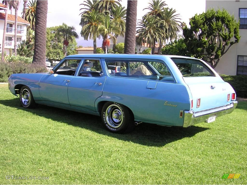 1969 Biscayne Brookwood Wagon - Glacier Blue / Blue photo #12