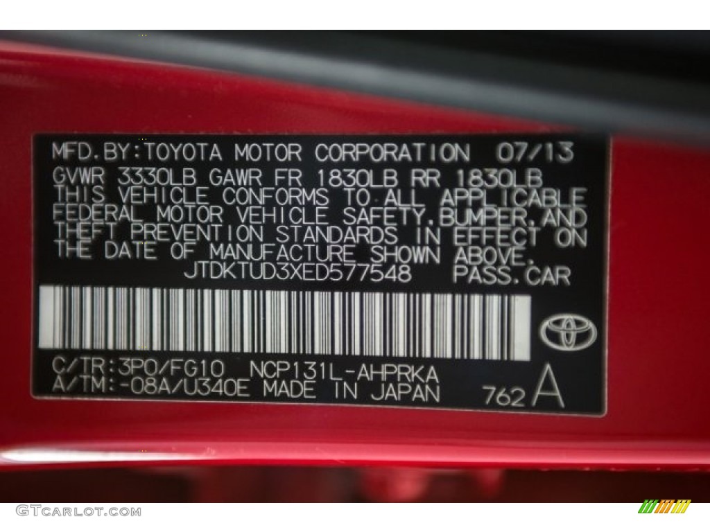2014 Yaris LE 5 Door - Absolutely Red / Ash photo #13