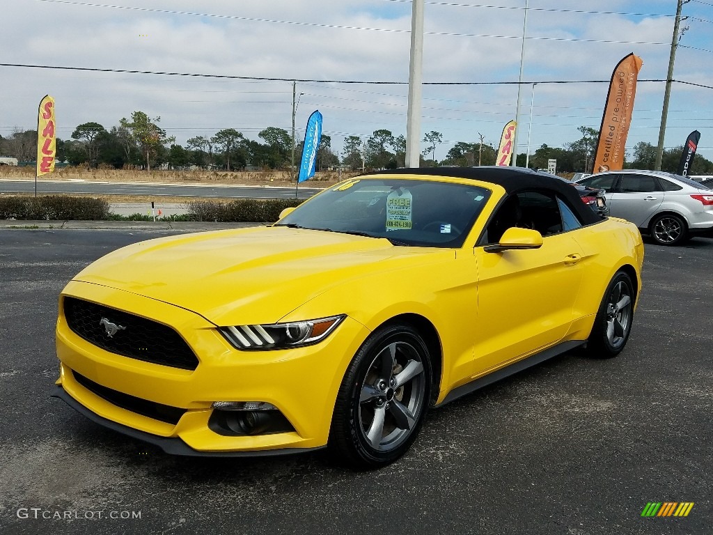 2016 Mustang V6 Convertible - Triple Yellow Tricoat / Ebony photo #1
