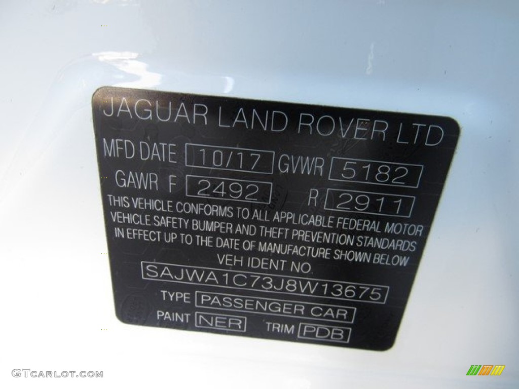2018 XJ Color Code NER for Fuji White Photo #124949224