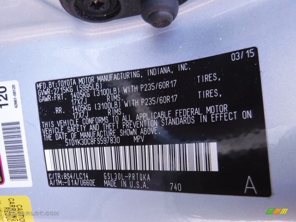 2015 Sienna XLE - Sky Blue Pearl / Ash photo #31