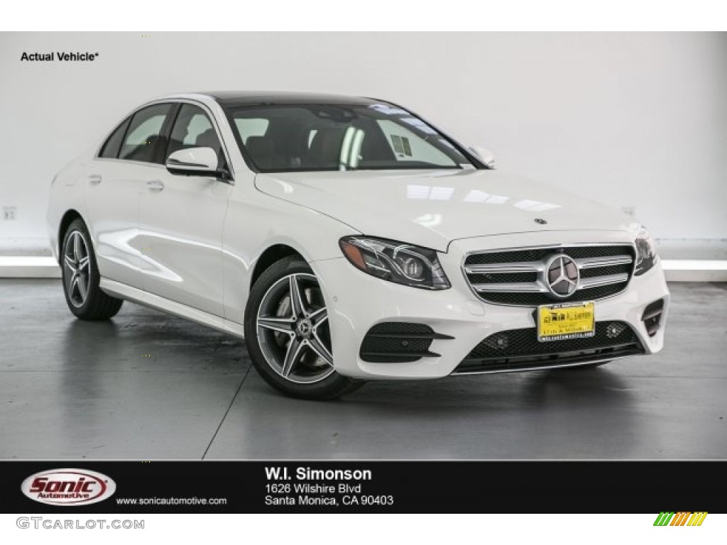 2018 E 400 4Matic Sedan - Polar White / Nut Brown/Black photo #1