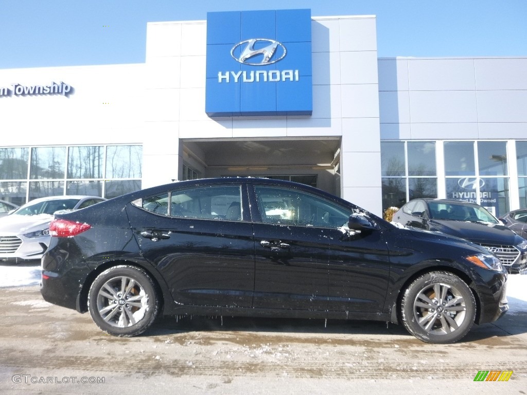 2018 Elantra Value Edition - Phantom Black / Black photo #1