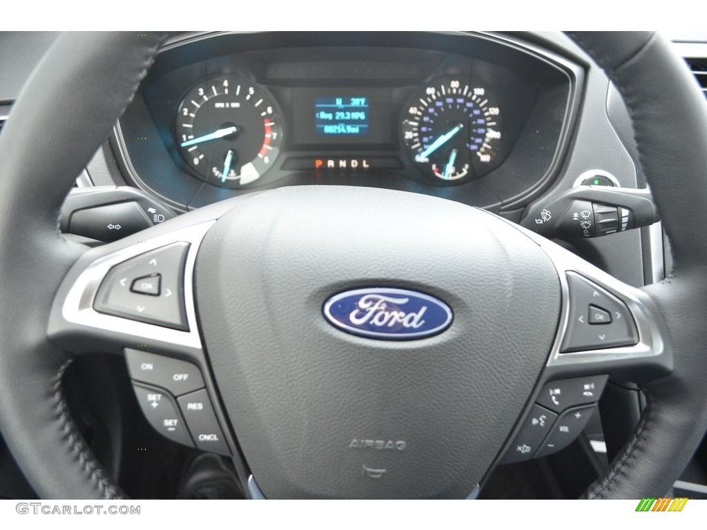 2018 Ford Fusion S Ebony Steering Wheel Photo #124965567
